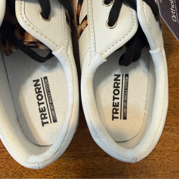 Tretorn Nylite Plus White Leather Sneakers Leopard Print New | Women’s Size 9.5 - Picture 8 of 12